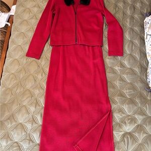 Nina Leonard Vibrant Red Knit Top